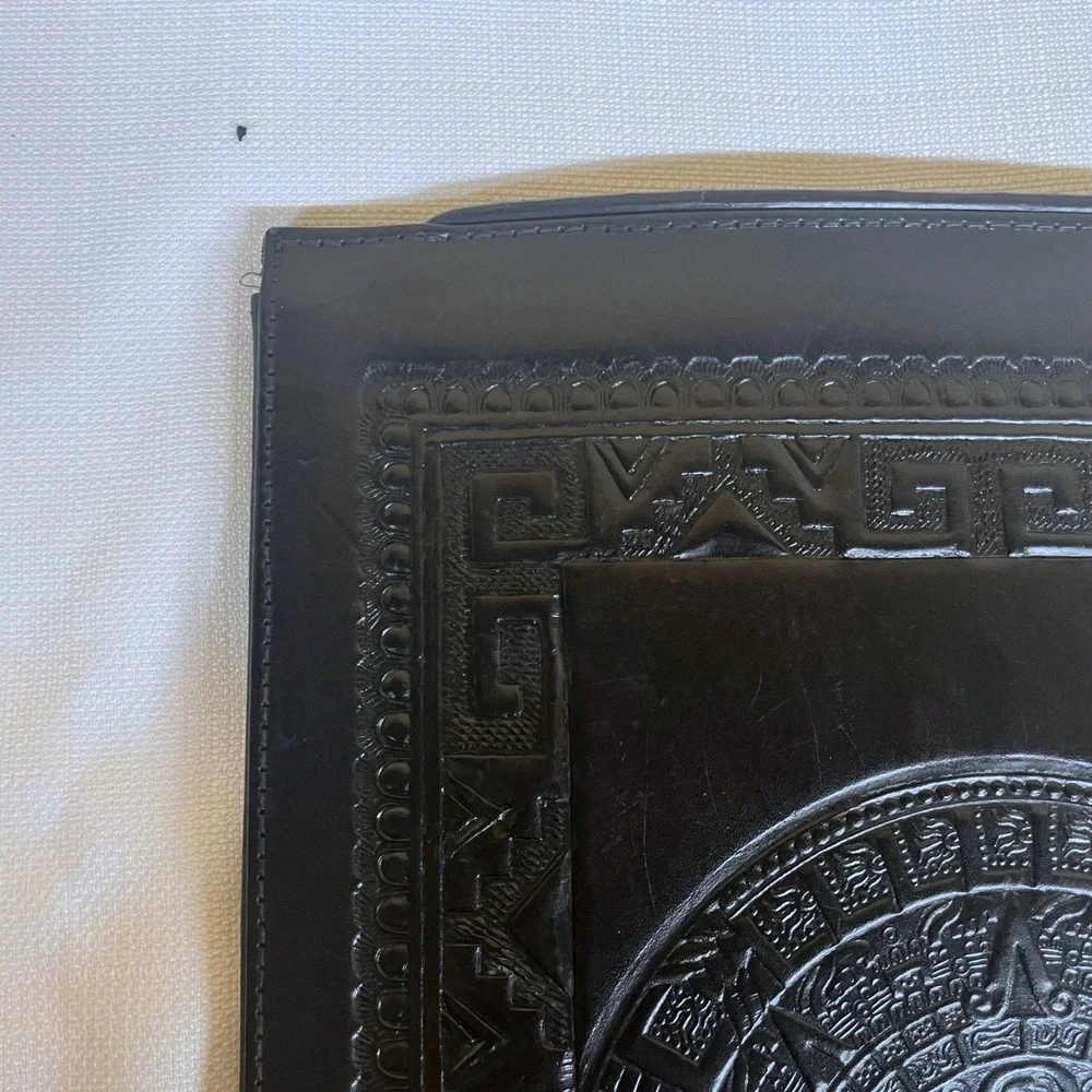 Vintage DYMSA‎ Black Mexico Genuine Leather Embossed 